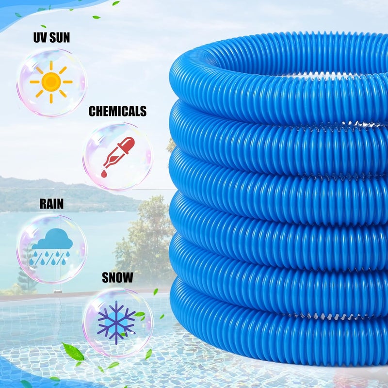 Innconee 14" Swimming Pool Vacuum Head with 47" Long Pool Pole and 1-1/4" x 18ft Pool Vacuum Hoses Flexible Pool Vacuum Head with Wheels for Inground Pool Cleaning - Image 3